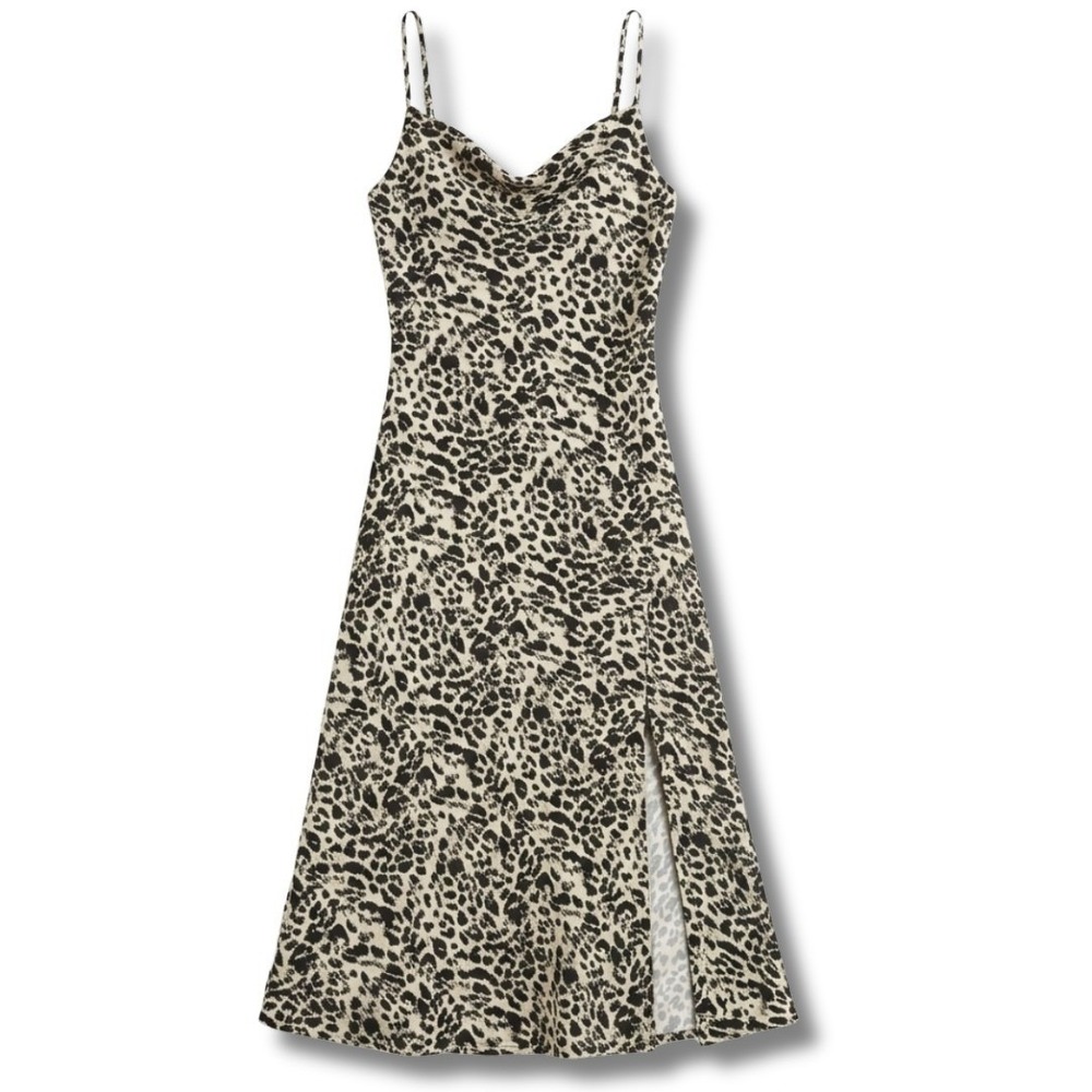 Violet Romance Slip Dress‎ Women 8 Silk Leopard Print Long Cami NWT Chic